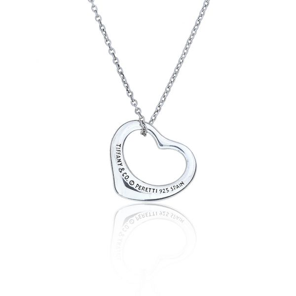 Tiffany & Co Elsa Peretti Sterling Open Heart Necklace